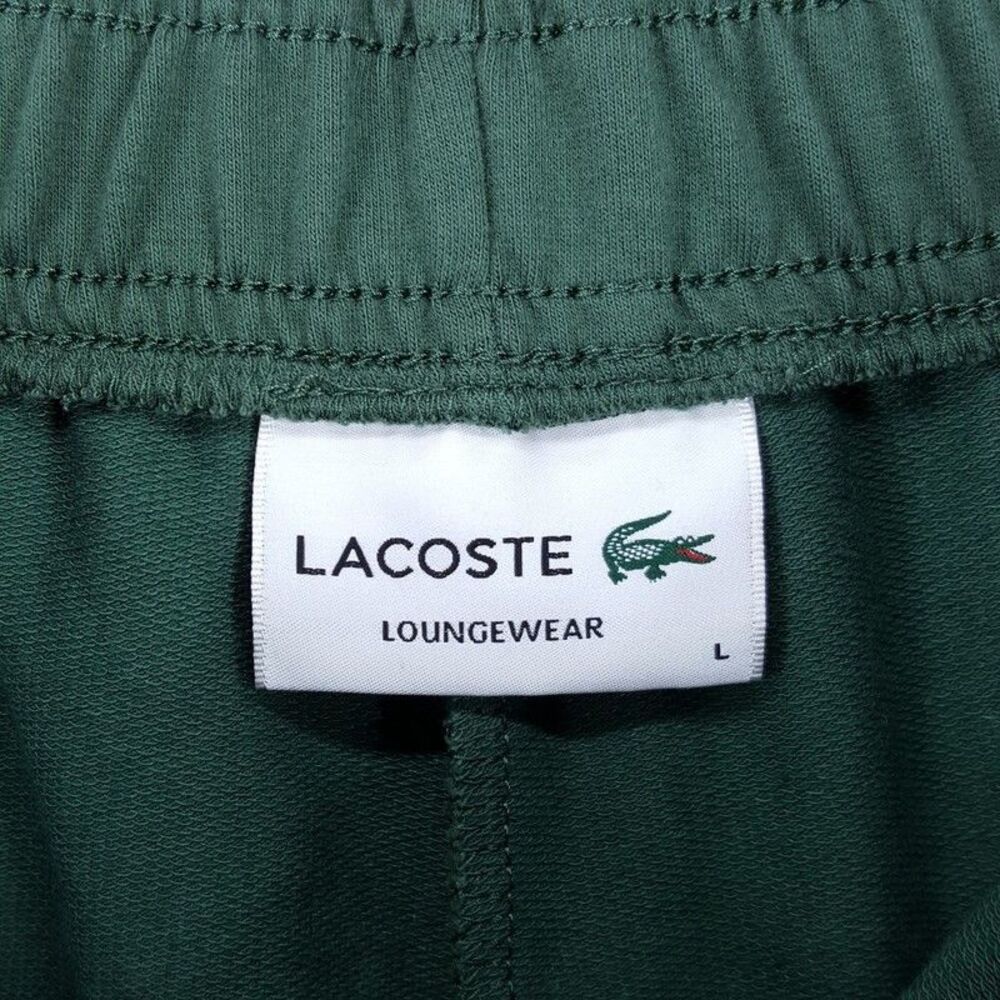 LACOSTE Joggers Mens Large Green Tapered Sweatpants Logo Lounge Casual - Picture 5 of 11